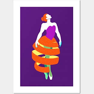 Orange peel ballerina dance Posters and Art